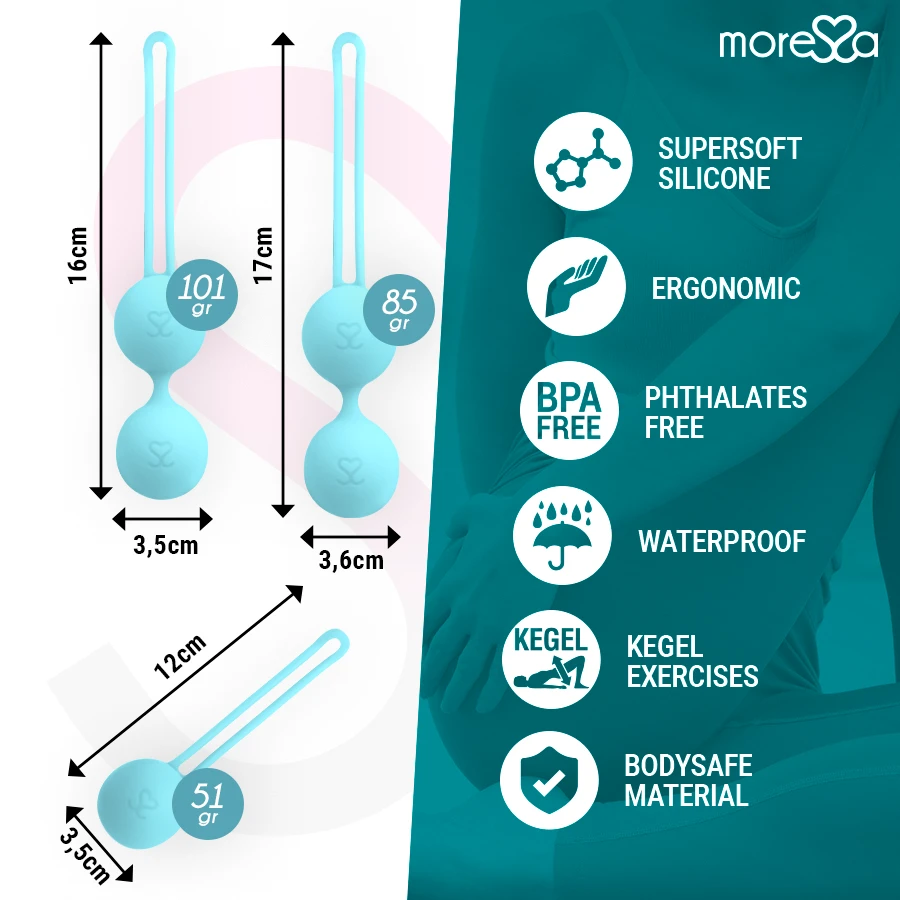 MORESSA - ZESTAW OSIAN PREMIUM TURKUSOWY SILIKON